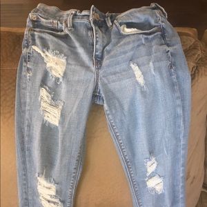 Express jeans ripped and has holes